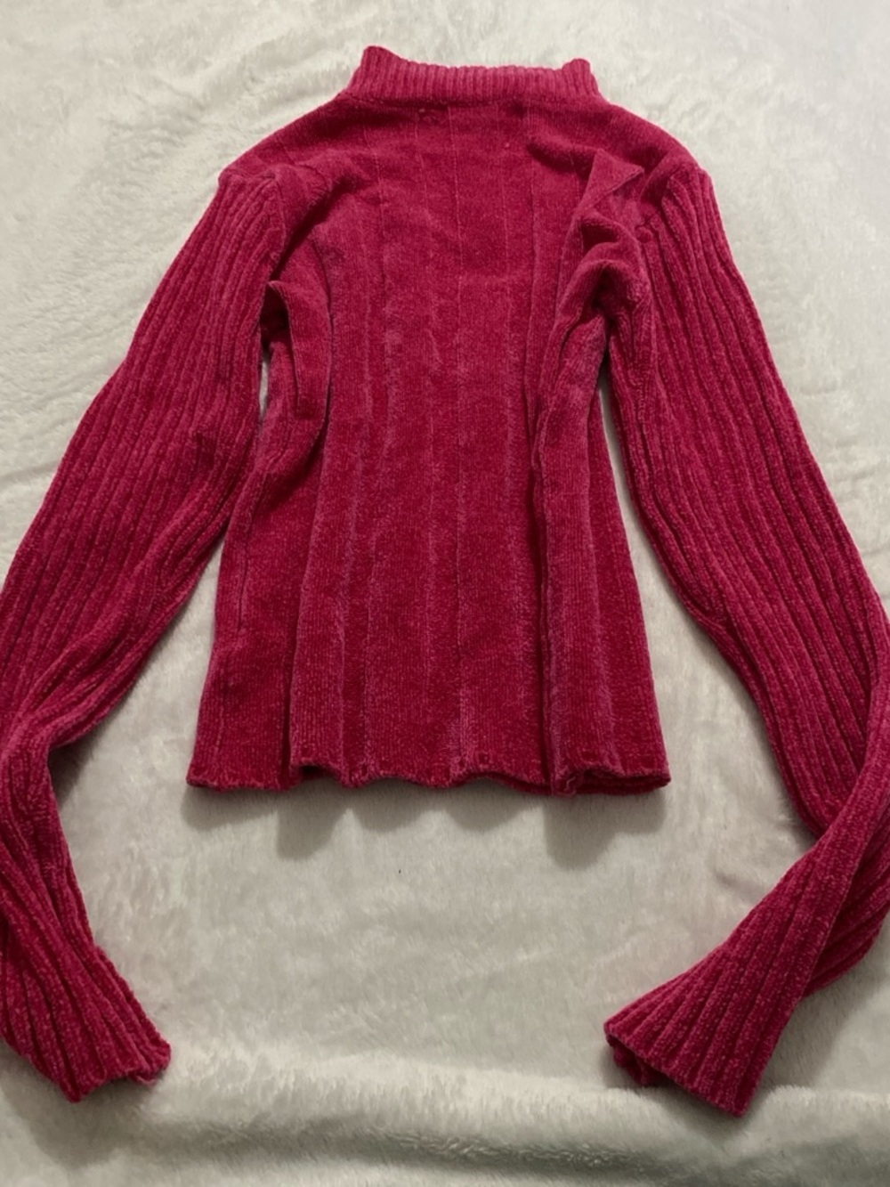 Women’s Raspberry Ribbed Turtleneck Sweater - Picture 2 of 3